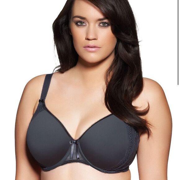 Elomi Hermione Charcoal Underwired
Bandless Molded Bra EL8120 Sz-42E Usa - Picture 1 of 8